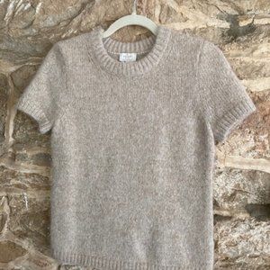 Kate Spade Gold Tan Wool Short Sleeve Sweater